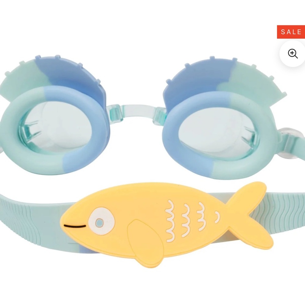 NWT SUNNYLIFE SWIMMING GOGGLES FINN THE FISH Colour Aqua Blue - Picture 4 of 7